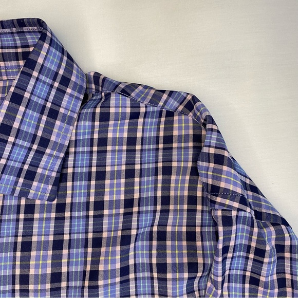 Peter Millar Summer Comfort Blue/Pink Plaid Check Long Sleeve Shirt Men's Large - Picture 2 of 8